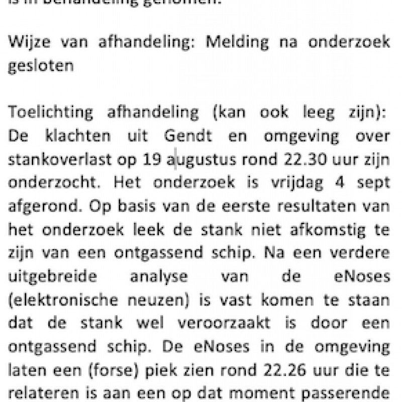 melding ontgassing